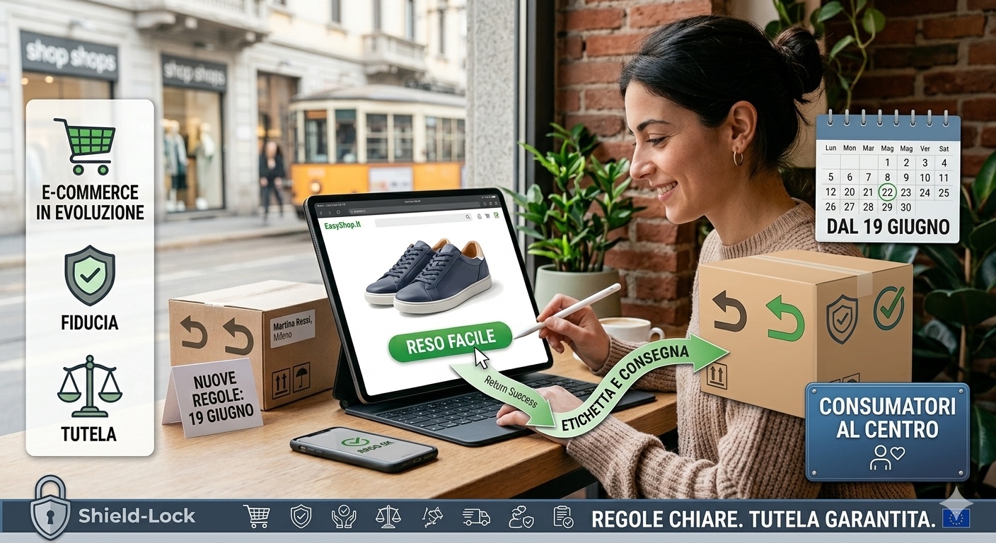 E-commerce e nuove norme: dal 19 giugno arriva l’obbligo del “pulsante per il reso”