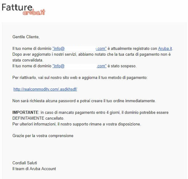 Avviso importante: attenzione alle truffe via Email